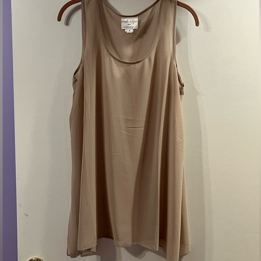 Marla Wynne for chicos tan tunic top. Size M. NWOT